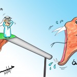 يحكي الكاريكاتير معاناة وطول الوقت لبعض الموظفين بالتعليم بدون اي ترقيات : بريشة الرسام – حسن المرير