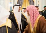 خادم الحرمين الشريفين يستقبل أصحاب السمو الملكي الأمراء وسماحة المفتي وأصحاب الفضيلة العلماء والمعالي الوزراء ورئيس وأعضاء مجلس الشورى