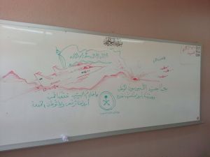 الأستاذ عبدالرحمن القرني معلم لغة عربية للمرحلة الابتدائية في مدرسة العماير بقطاع الامواه يعبر عن شعوره تجاه عاصفة الصحراء